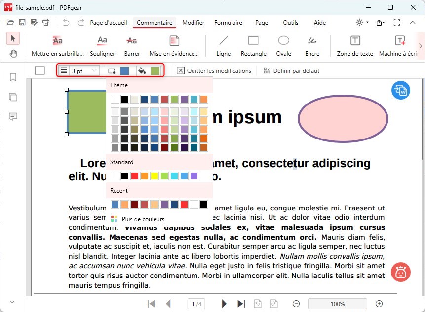 Dessiner et personnaliser une forme