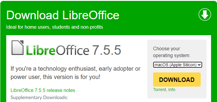 Télécharger LibreOffice pour Mac