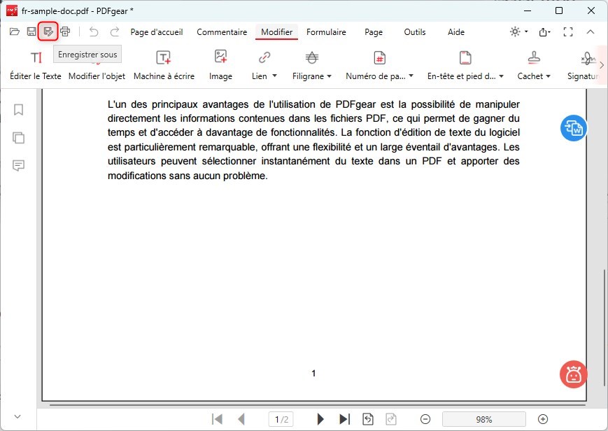 Enregistrer des fichiers PDF