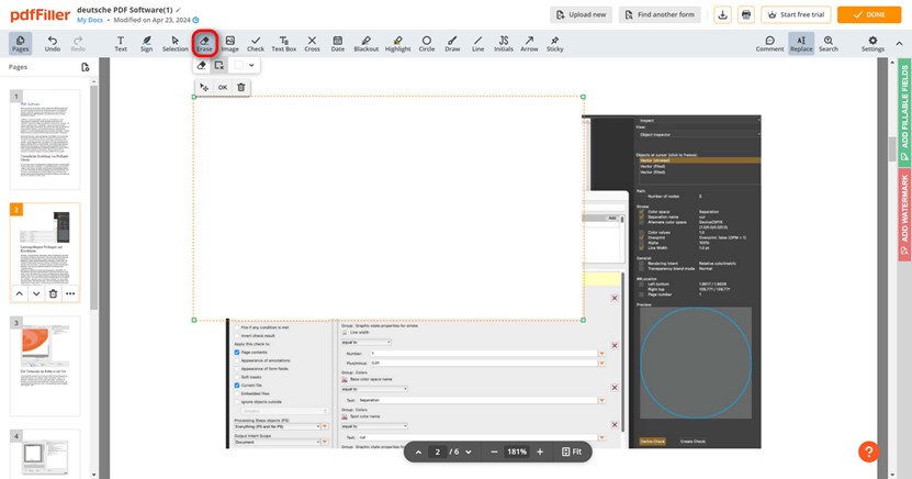 Effacer l'image originale