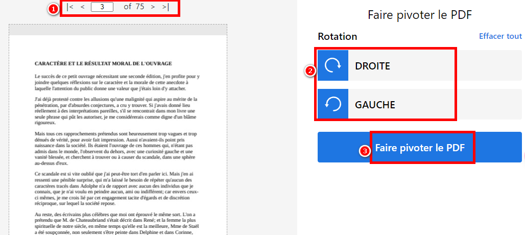 Faire pivoter le PDF de Portrait à Paysage