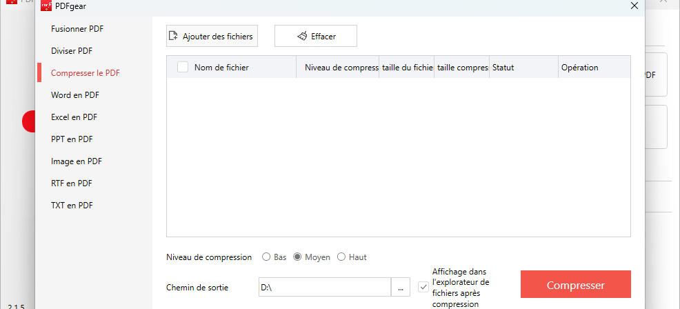Importer des fichiers PDF dans PDFgear