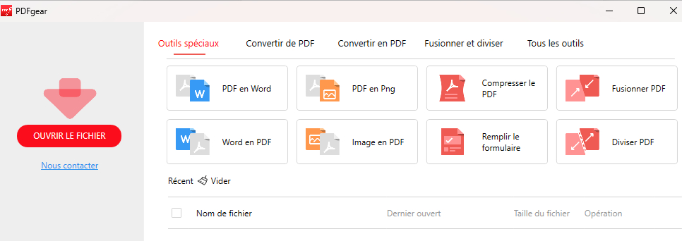 Ouvrir un fichier PDF dans PDFgear