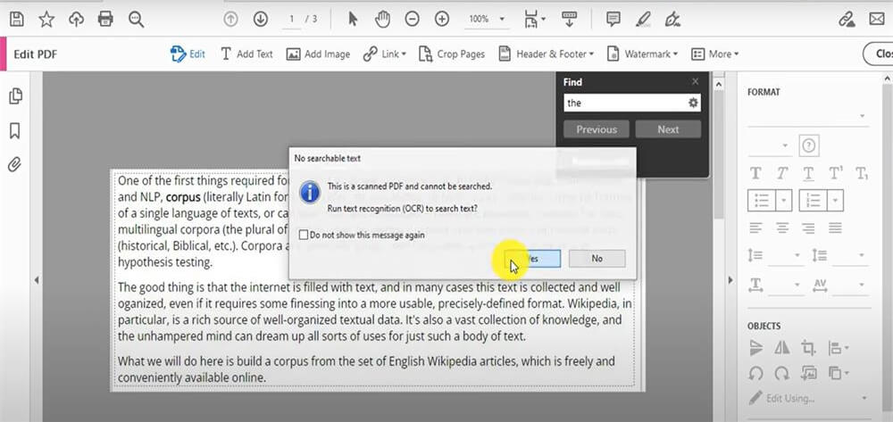 Allow Text Recognition
