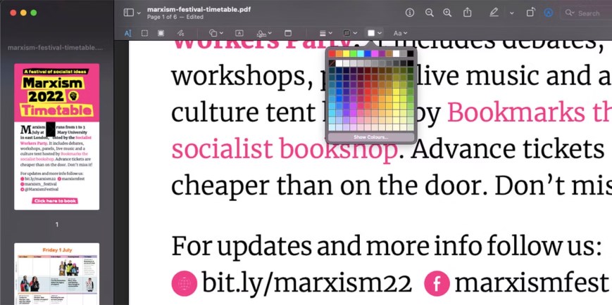 Ouvrir l'outil de marquage