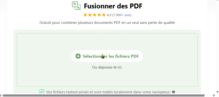 Comment fusionner un PDF avec PDFgear Online