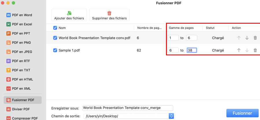 Fusionner des PDF avec PDFgear pour Mac