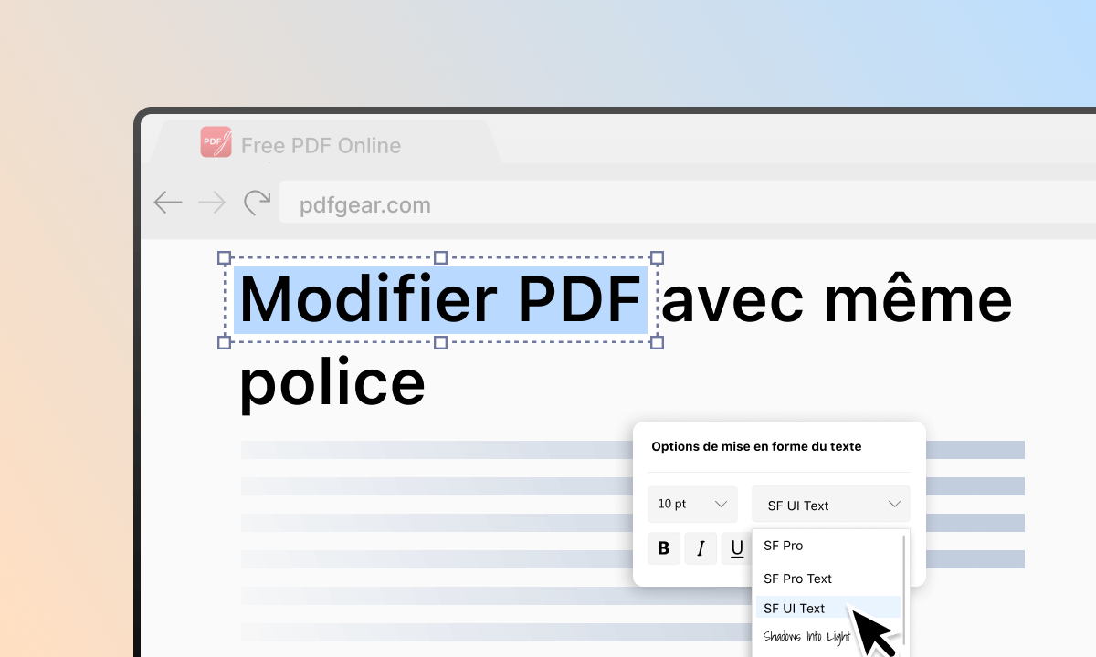 Comment modifier le texte d'un PDF en ligne avec la même police
