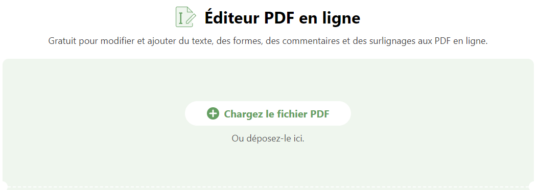 Ouvrir un fichier PDF avec l'éditeur en ligne