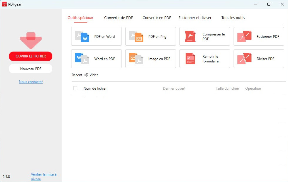 Ouvrir un PDF avec PDFgear