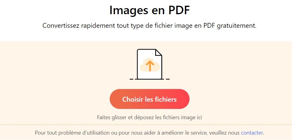 Ouvrir le convertisseur d'images en PDF en ligne