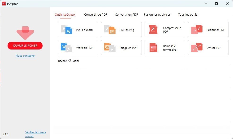 Ouvrir le fichier PDF dans PDFgear