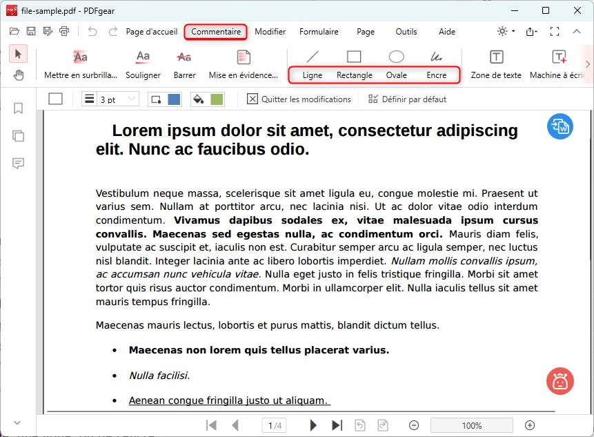 Ouvrir les outils de dessin