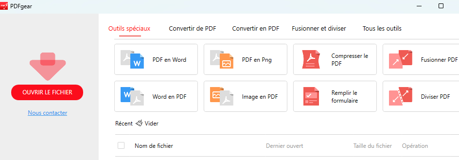 Ouvrir un fichier PDF dans PDFgear
