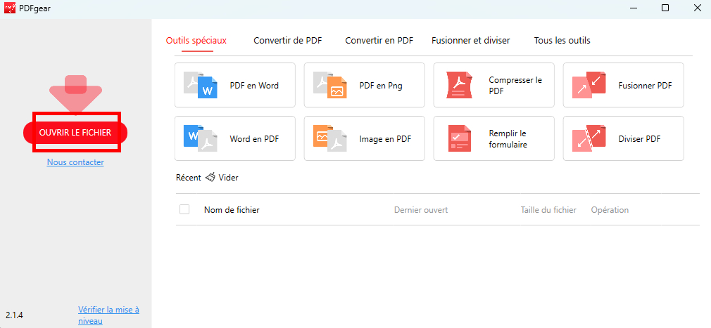 Ouvrir un fichier PDF