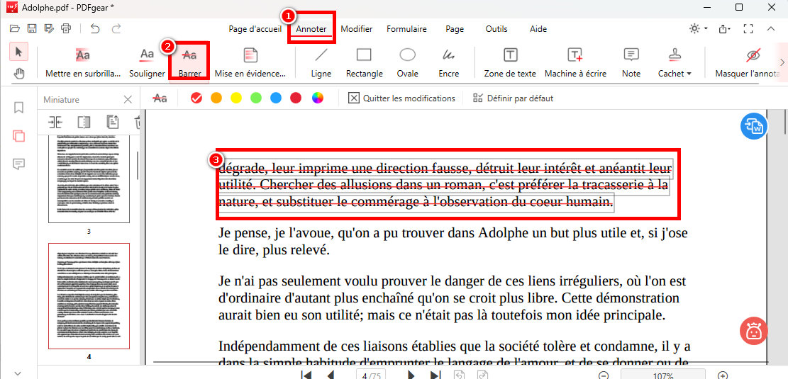 Annoter des PDFs via PDFgear