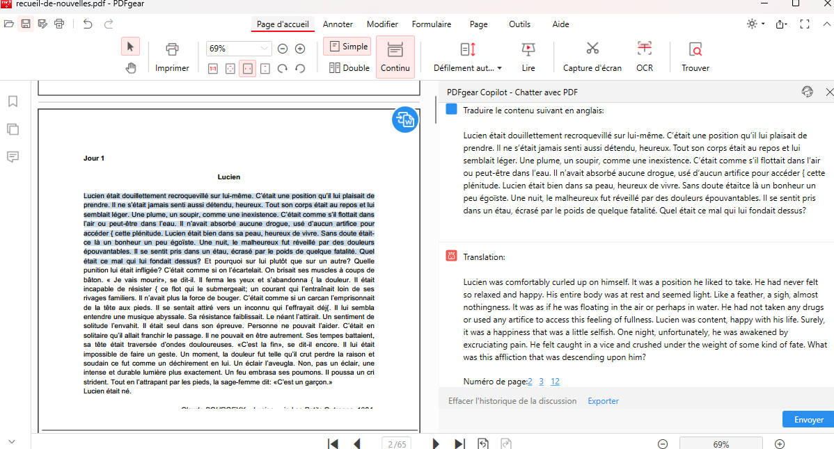 Traducteur de PDF IA PDFgear
