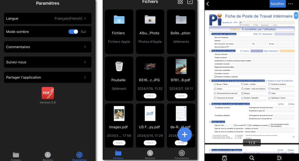 Lire un PDF en mode sombre sur iPhone