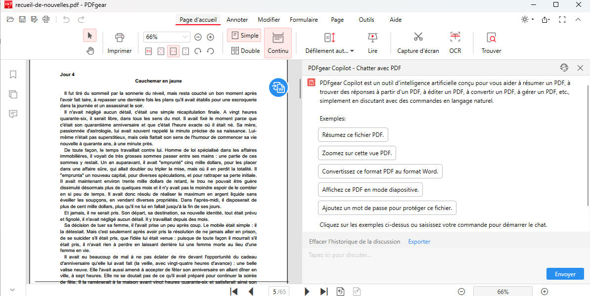 Outils IA gratuits de PDFgear pour discuter avec n'importe quel PDF