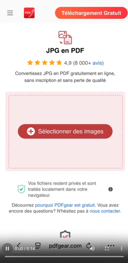 Image en PDF sur iPhone