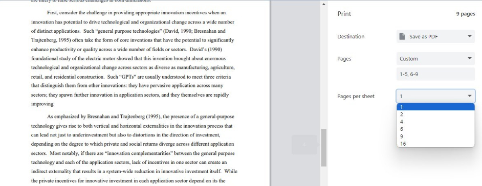 Save Certain Pages of PDF Using Google Chrome