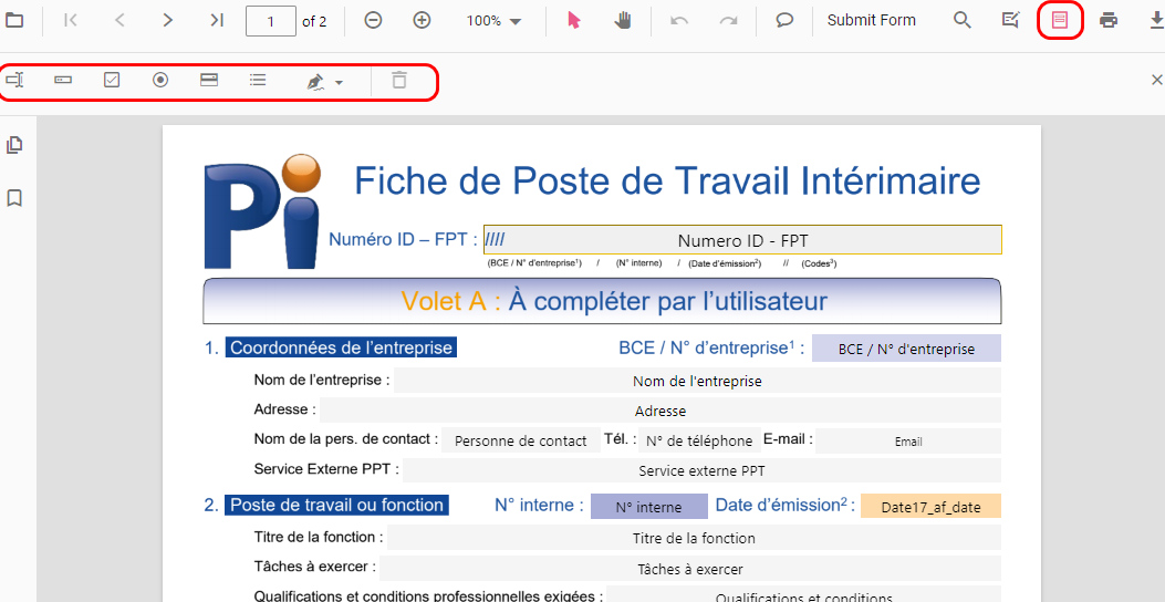 Remplir le formulaire