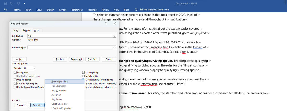 Remplacer les espacements et les sauts de ligne supplémentaires