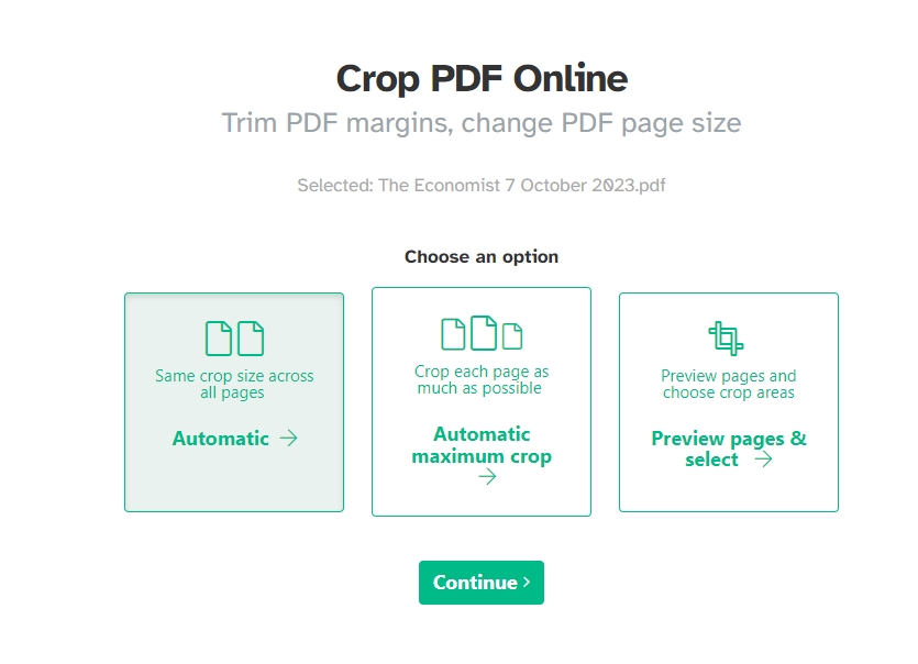 Sejda PDF Online Cropper Editor