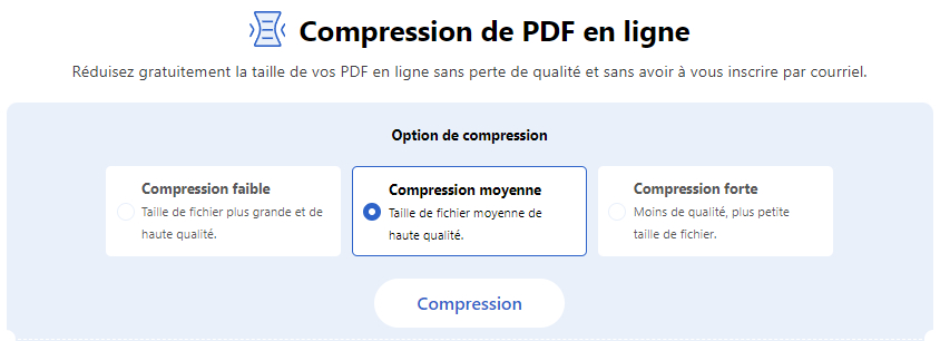 Choisissez un mode de compression