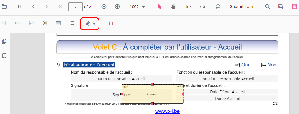 Signer le formulaire