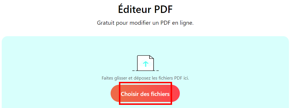 Ajouter un PDF à l'éditeur en ligne PDFgear