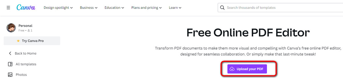Télécharger un PDF dans Canva