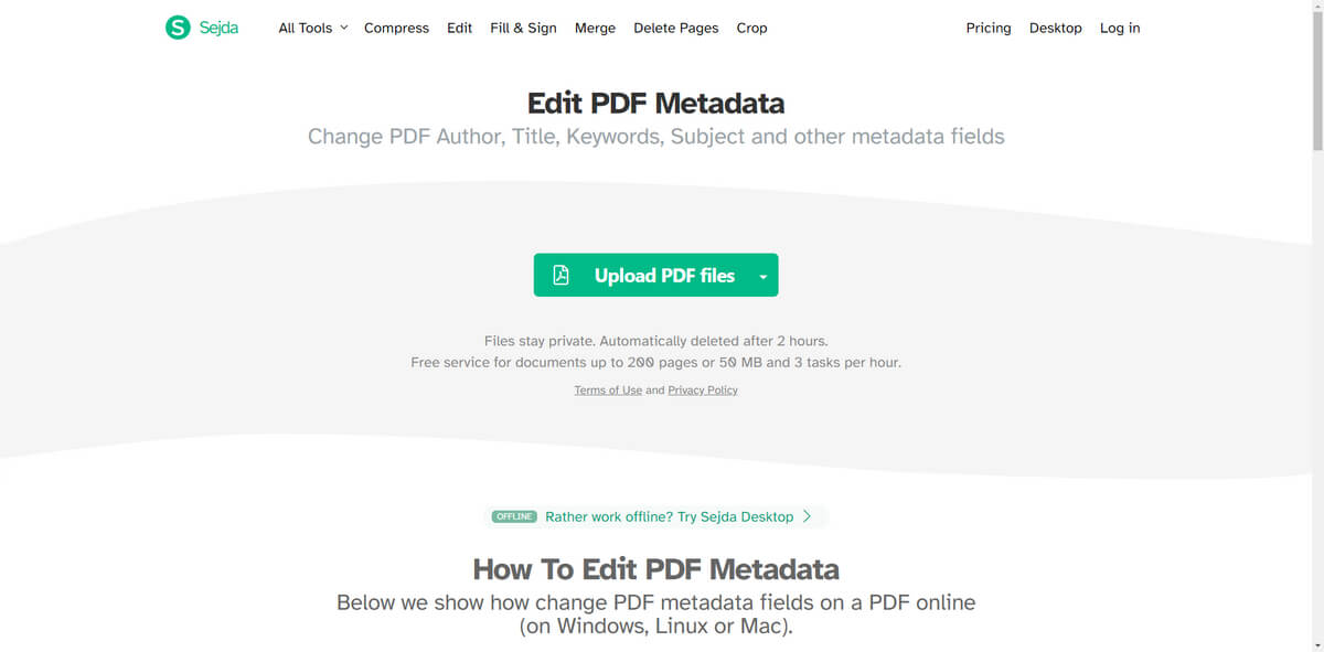 Télécharger un PDF dans l'éditeur de métadonnées
