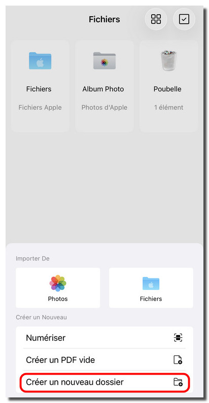  Choisir de créer un nouveau dossier dans PDFgear