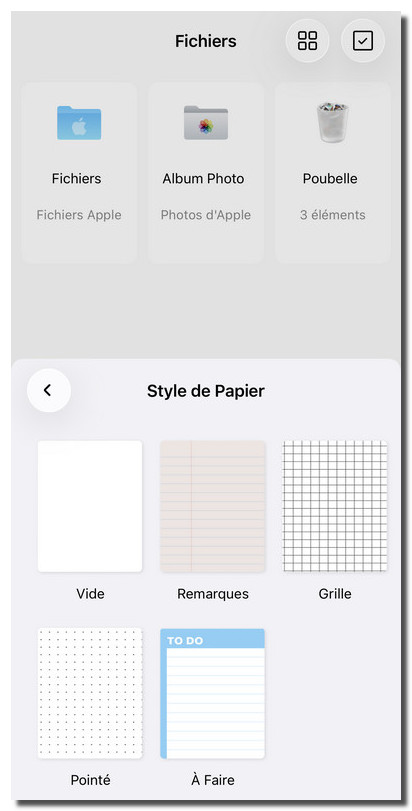 Choisir le style de papier