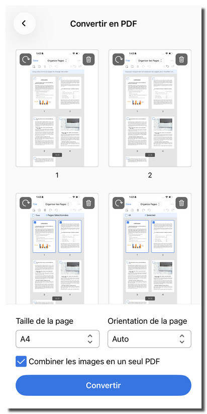 Conversion par lots d’images en PDF sur iOS