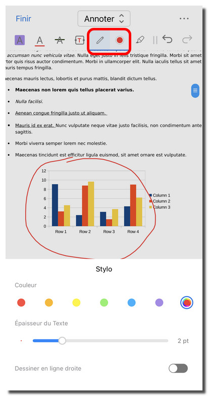 Dessiner sur un PDF avec le stylo