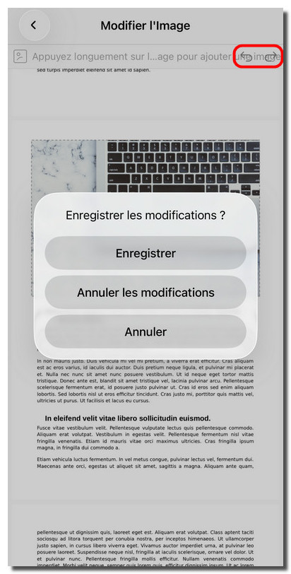 Enregistrer l’image modifiée