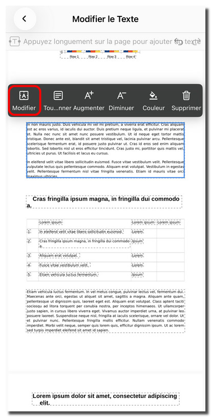 Modifier le texte existant dans un PDF sur iOS