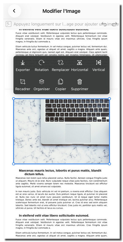 Modifier une image existante dans un PDF sur iOS