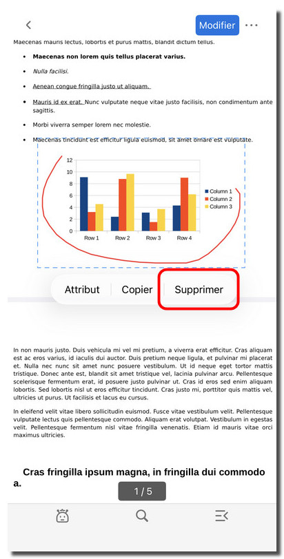Supprimer une annotation dans PDFgear pour iOS