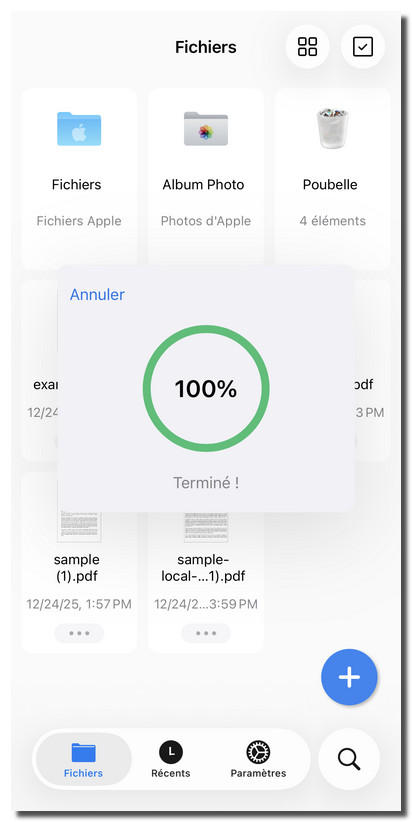 Vérifier la progression de la fusion des fichiers