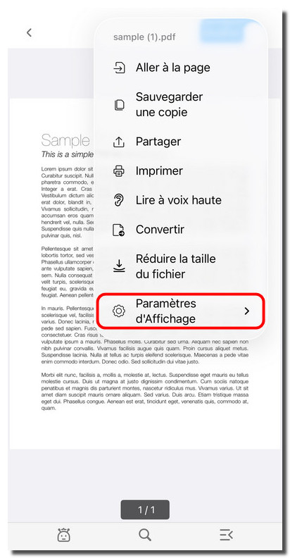 Vérifier les paramètres de vue