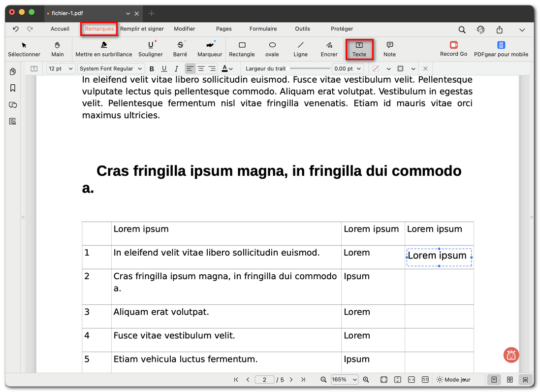 Ajouter un commentaire texte
