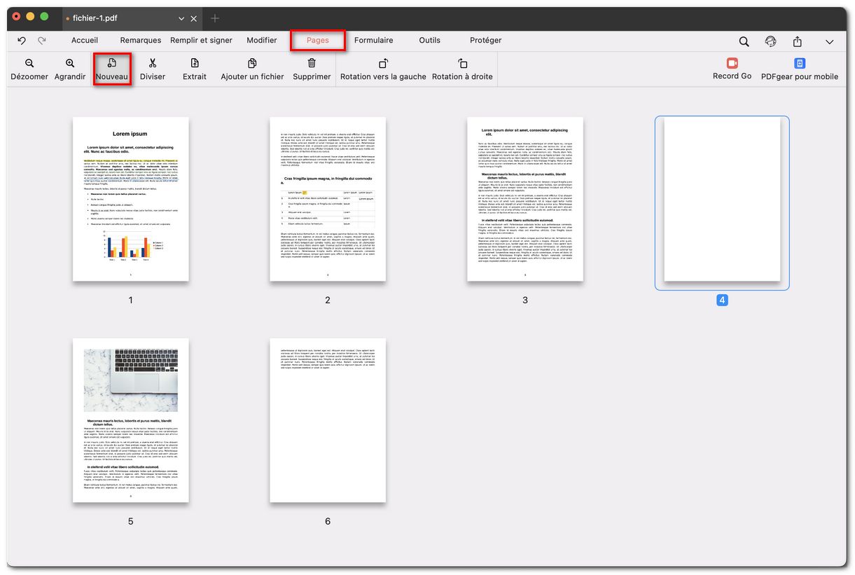 Ajouter une nouvelle page PDF vierge