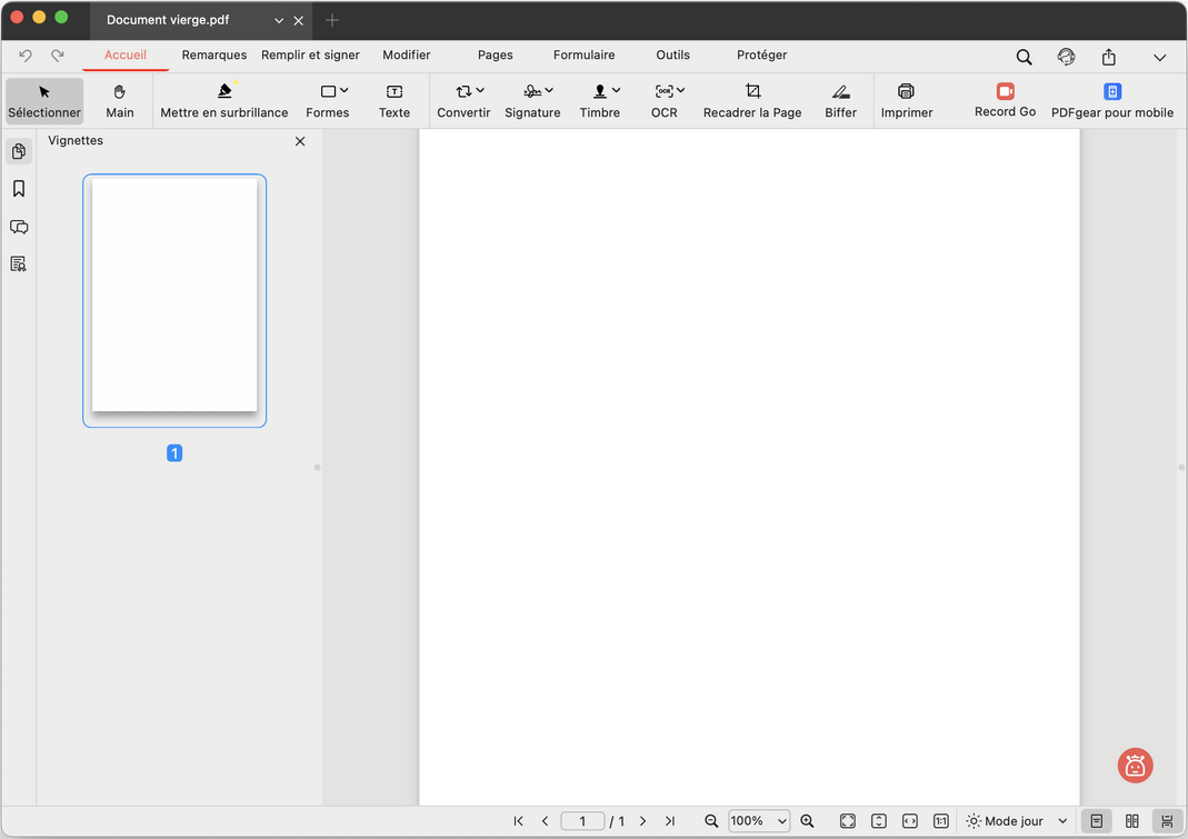 Concevez votre PDF vierge