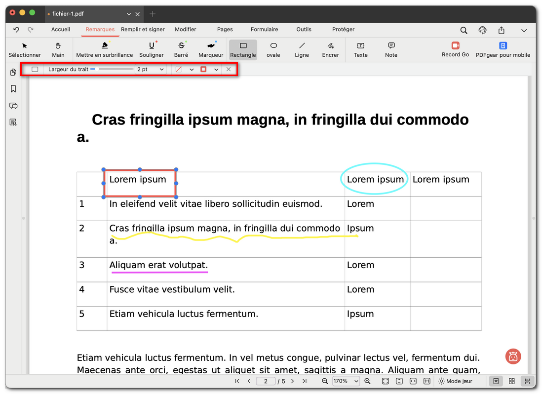 Dessiner sur un PDF dans PDFgear