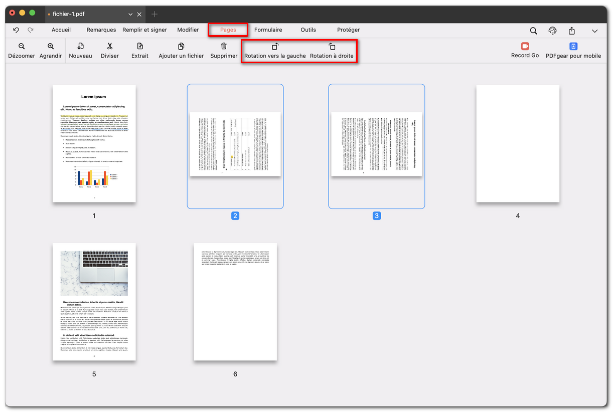 Rotation des pages PDF