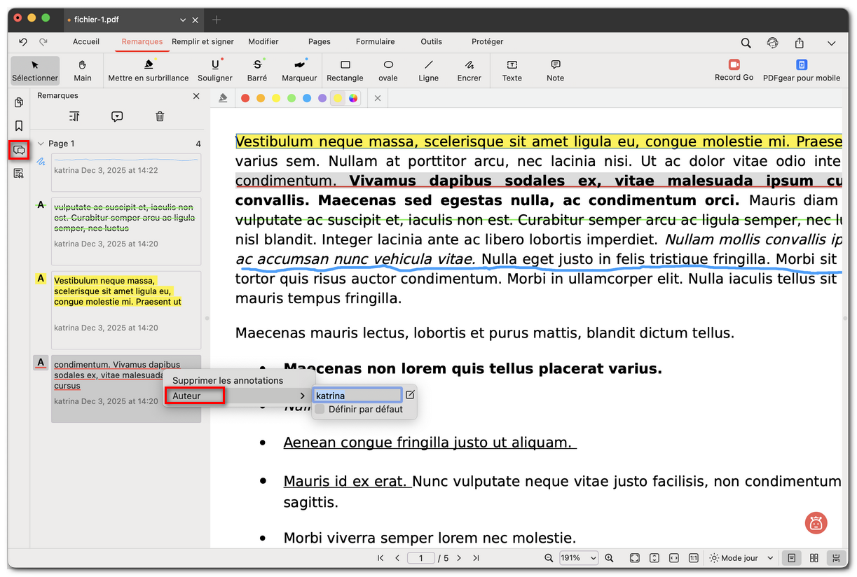 Modifier l’auteur de l’annotation