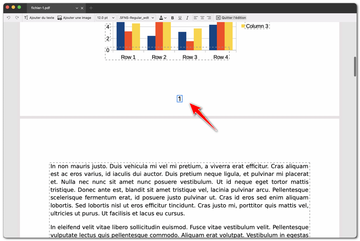 Modifier directement le numéro de page dans un PDF